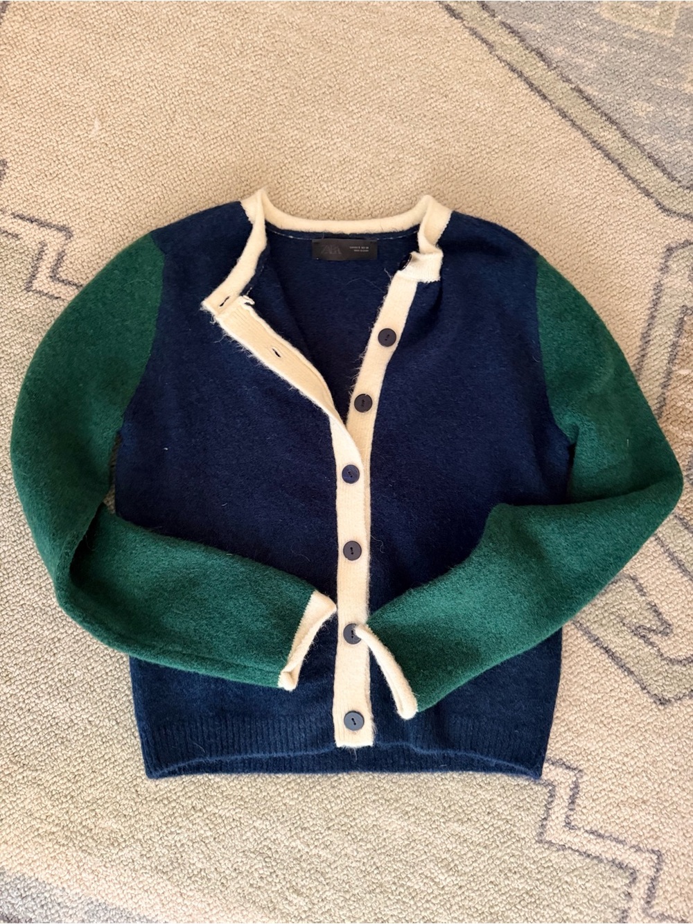 Zara color block wool sweater
